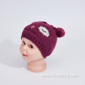 jacquard embroidered knitted hat for baby